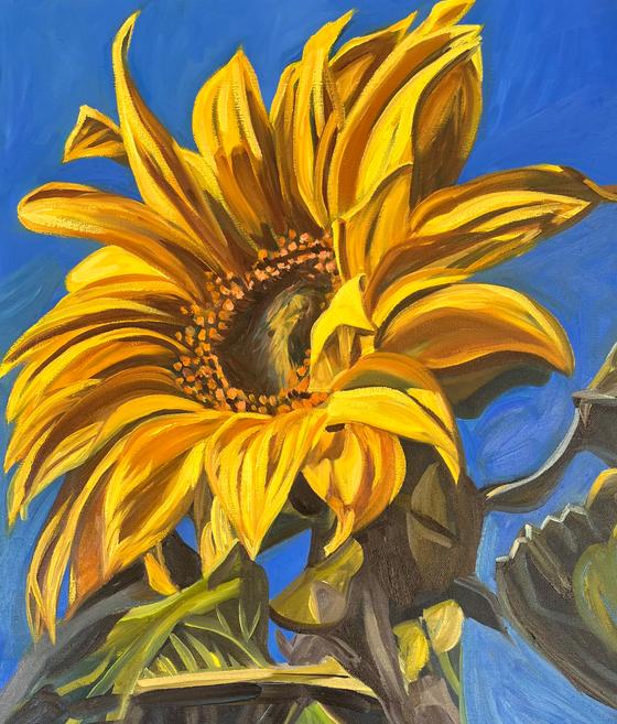 Blue Sky Sunflower by Joelle Goff