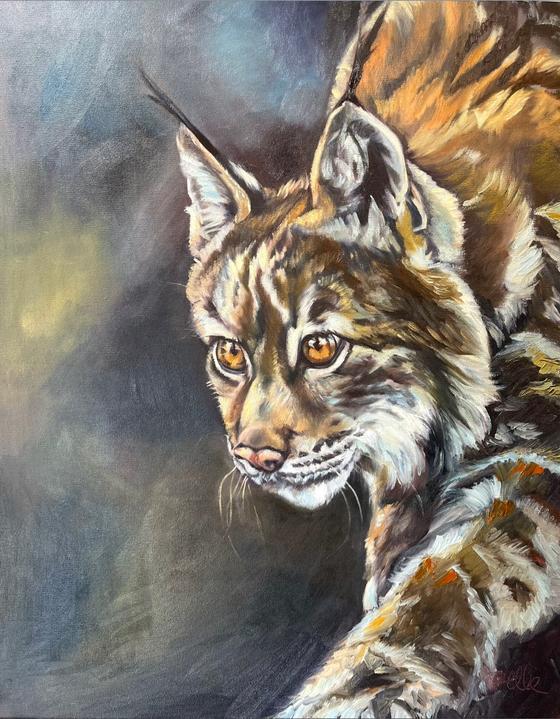 Bobcat Painting by Joelle Goff