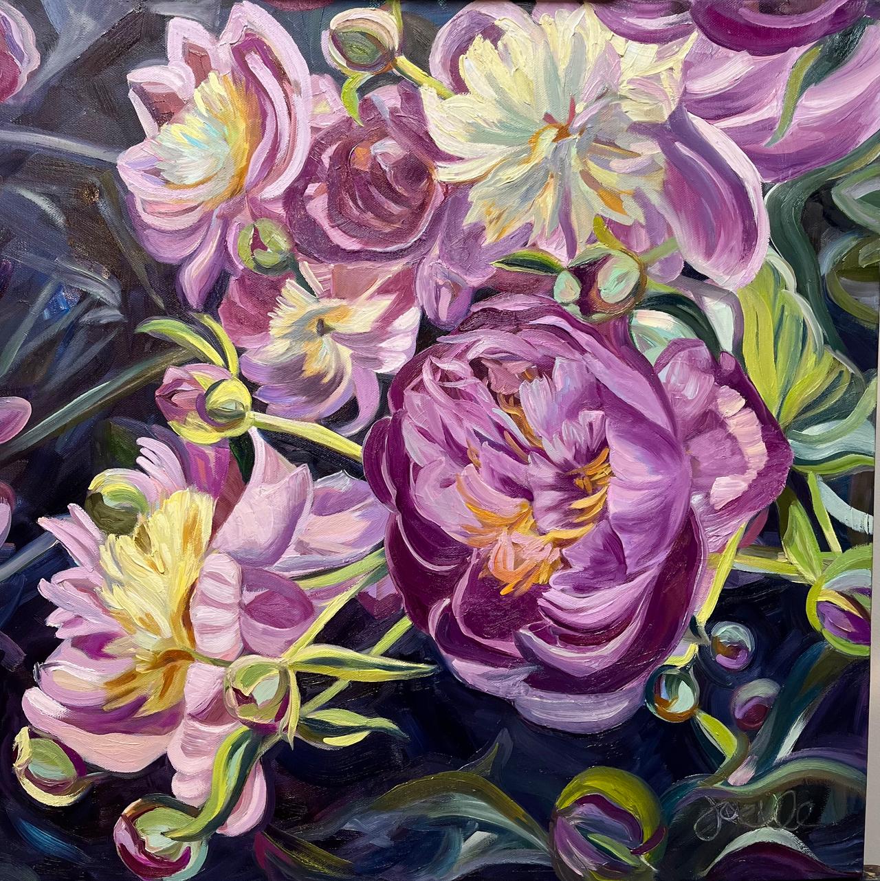 Buds And Blooms Peonies by Joelle Goff