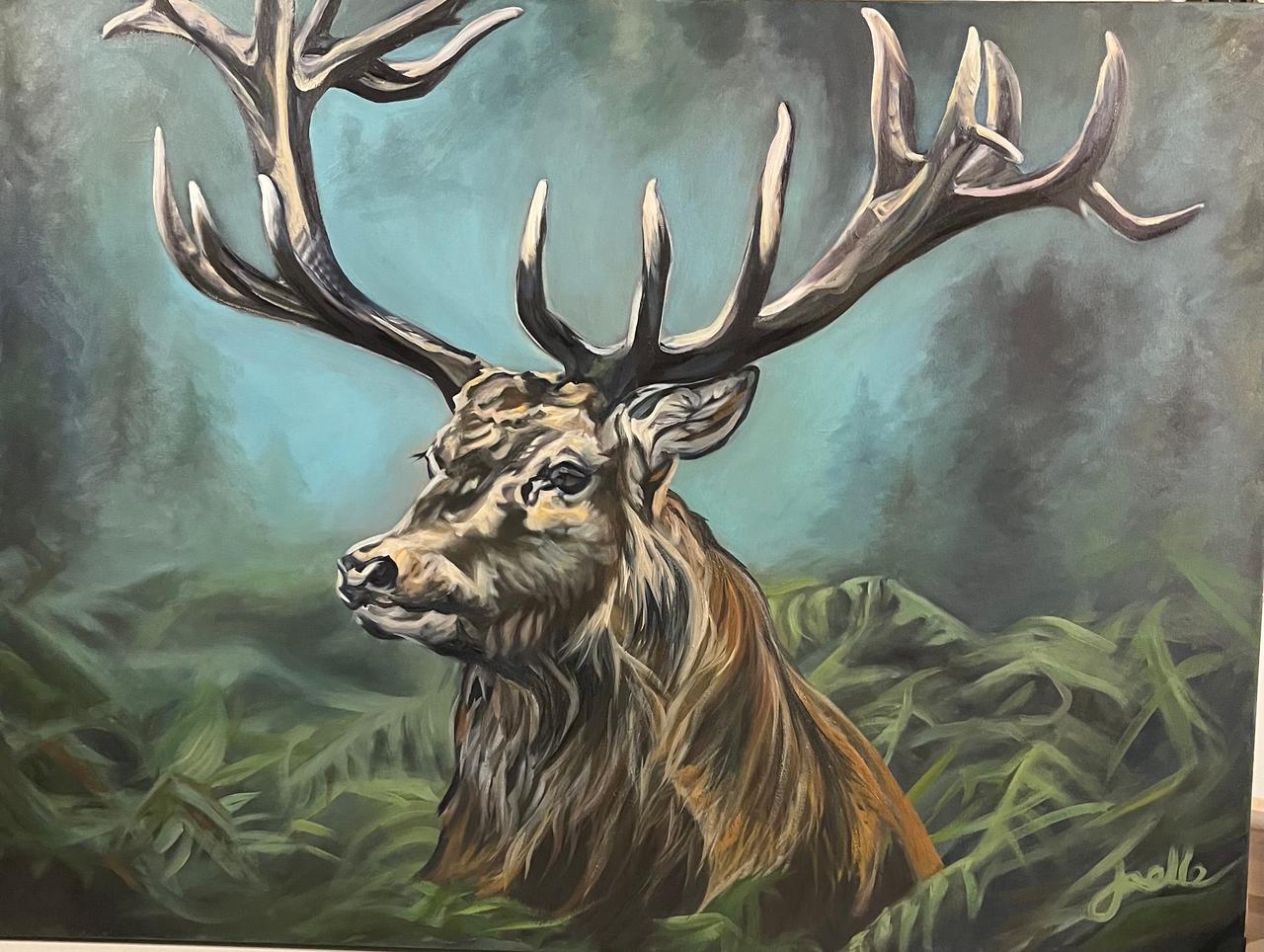 Stag Painting by Joelle Goff