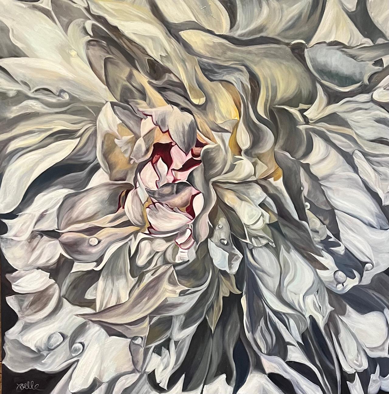 White Peony Close Up by Joelle Goff