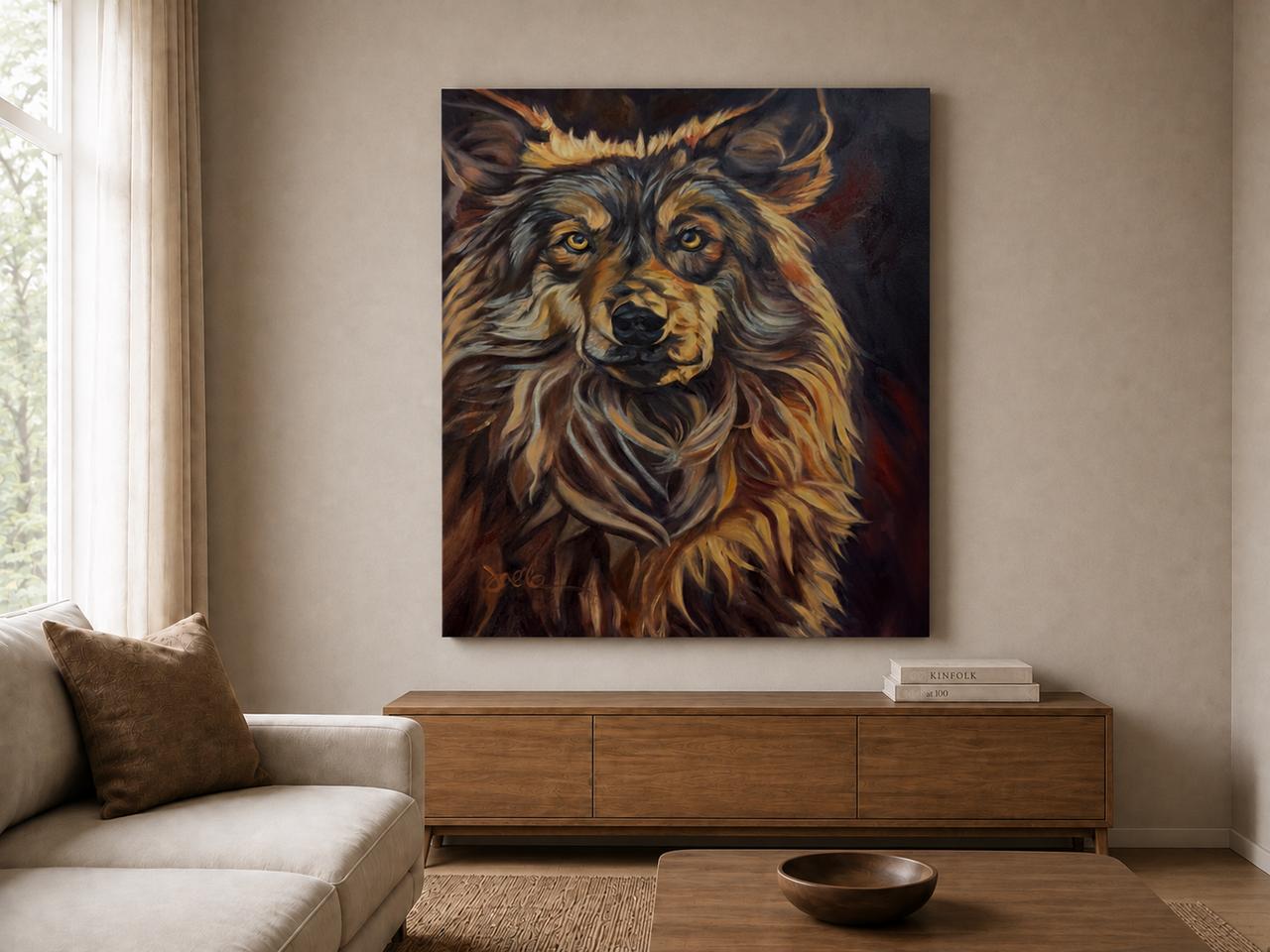 Wild Spirit shown as a canvas print in a room