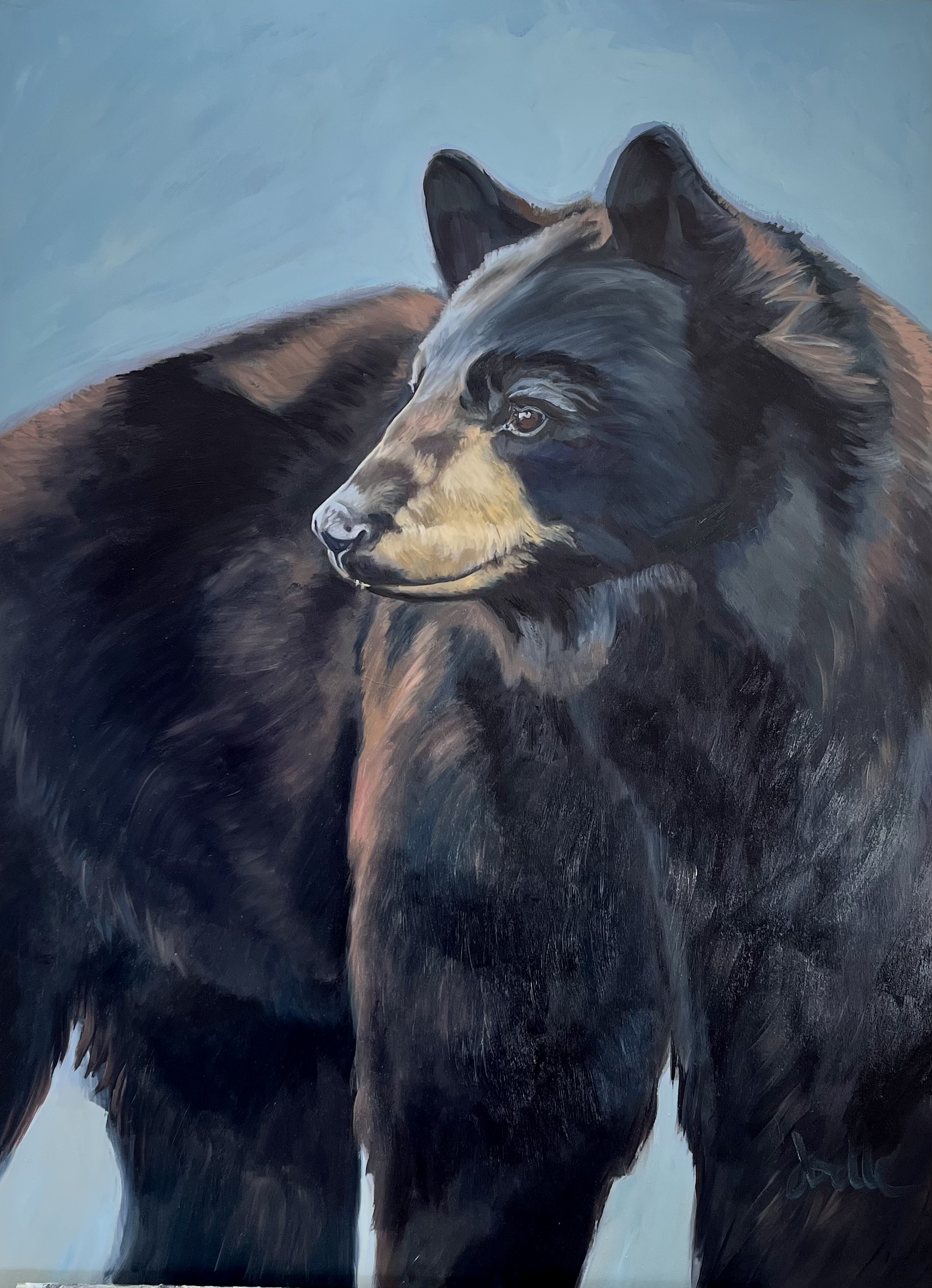 Big Blue Bear — original oil painting by Joelle Goff