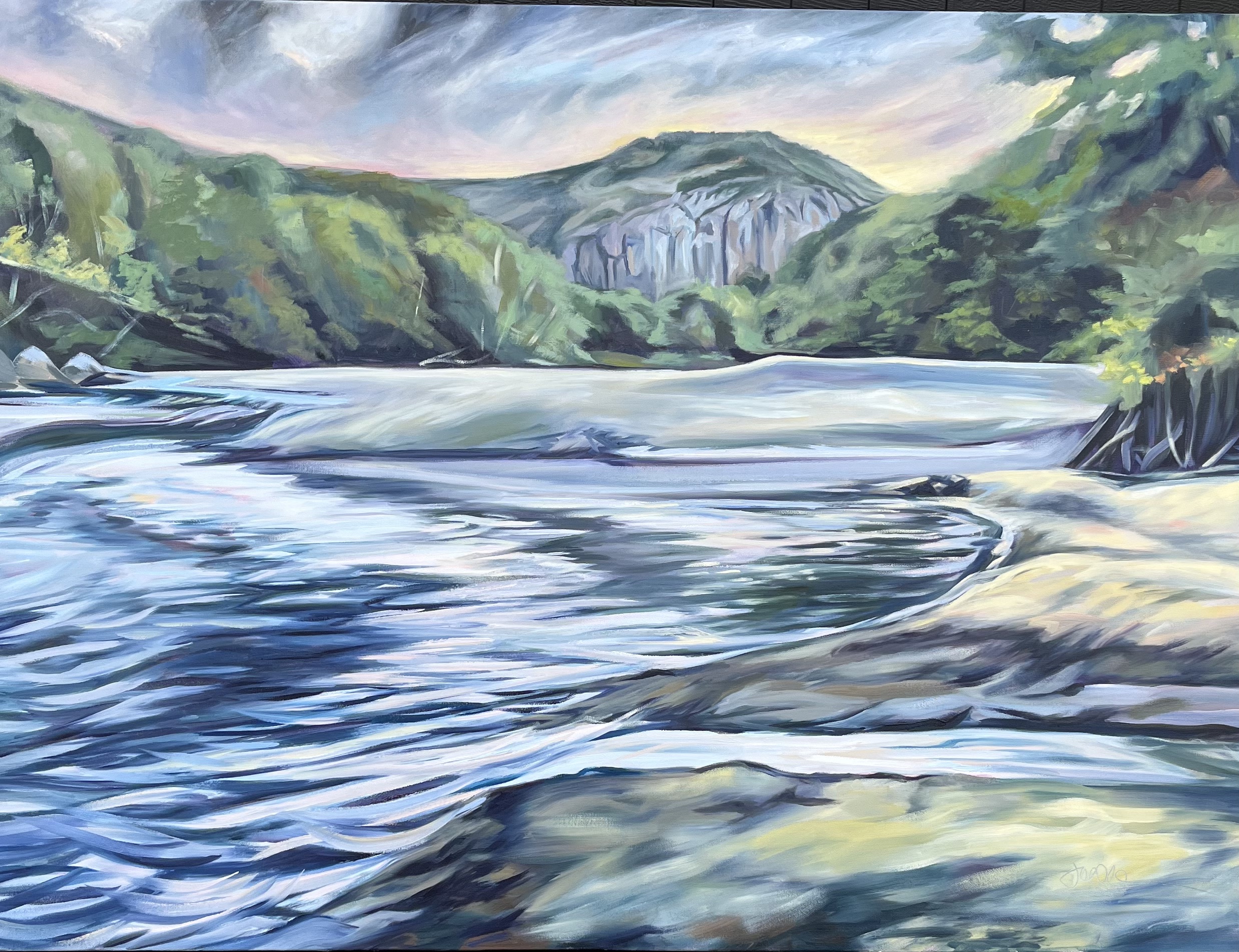 River Landscape — original oil painting by Joelle Goff