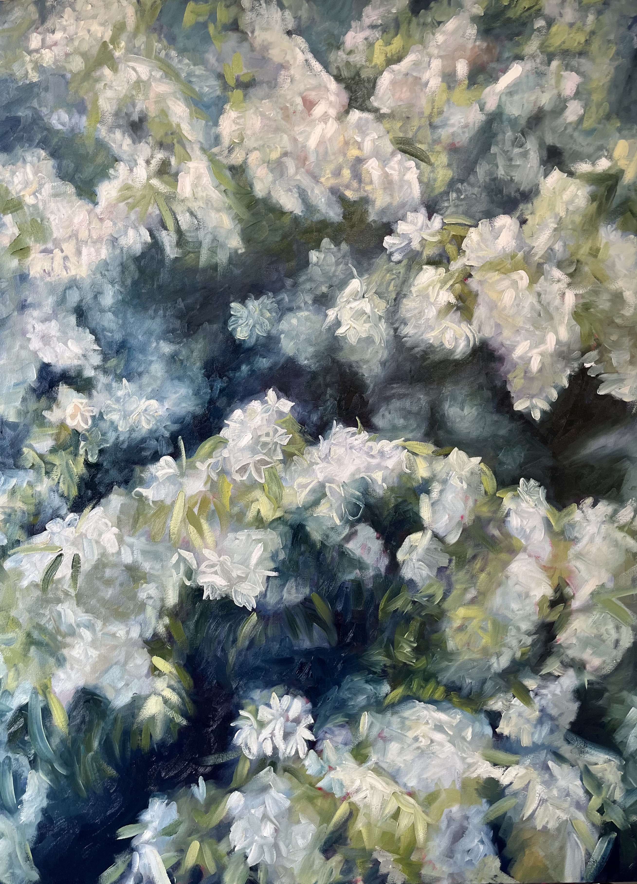 Apple Blossom Blues — original oil painting by Joelle Goff