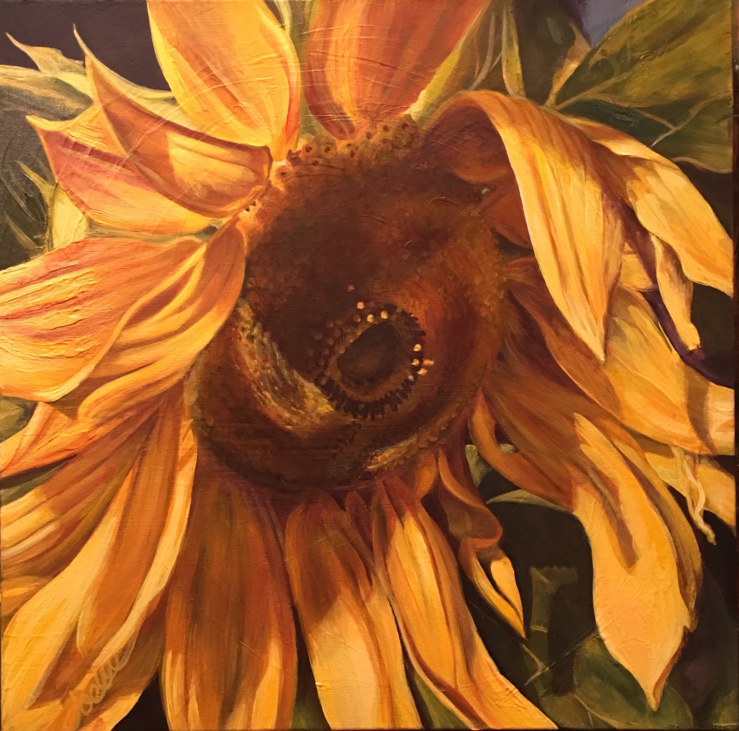 Sunflower Shadows — original oil painting by Joelle Goff