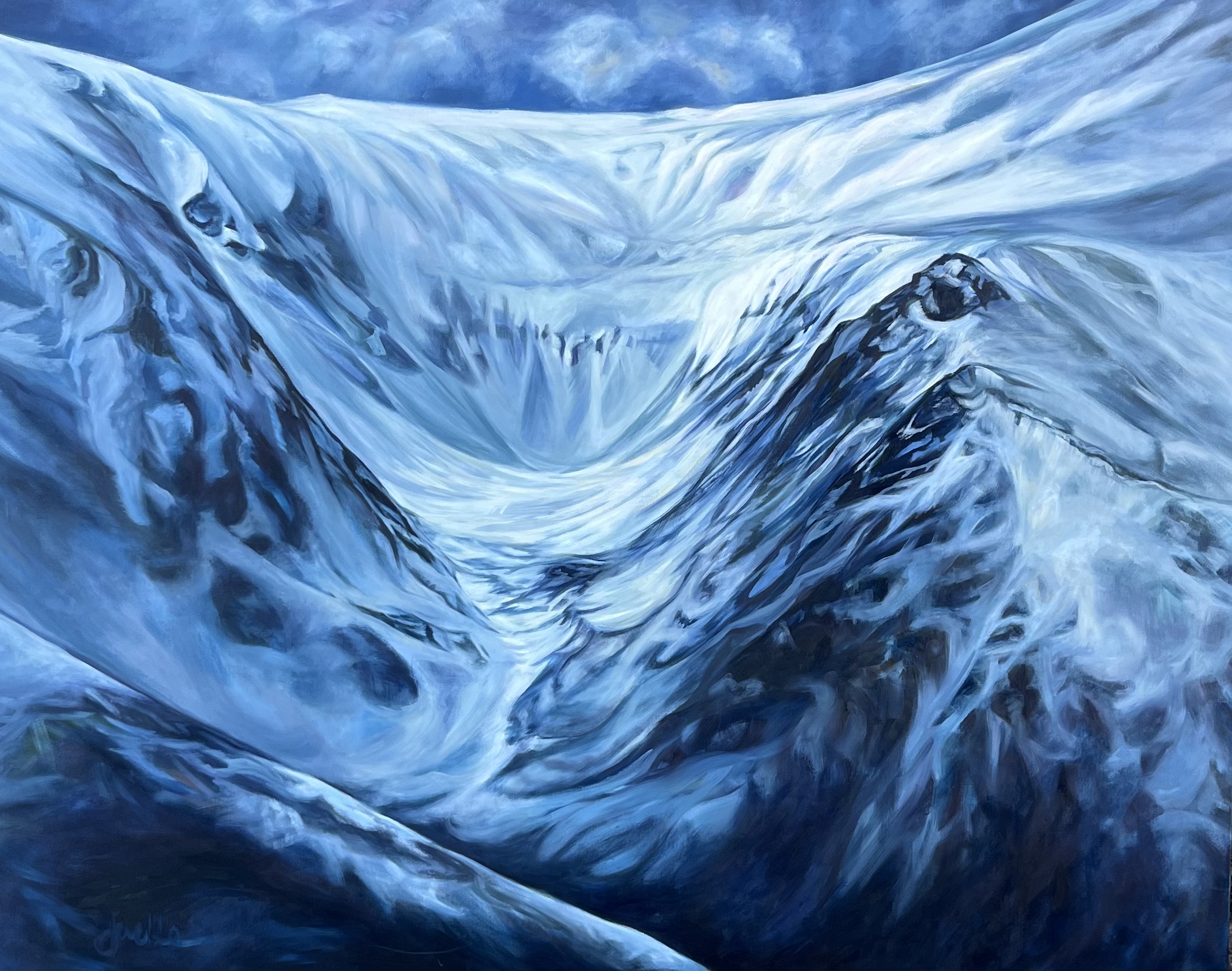Tuckermans Ravine — original oil painting by Joelle Goff